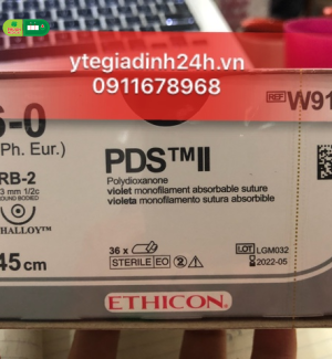 Chỉ Phẫu Thuật PDS II số 6/0 dài 45cm kim tròn đầu tròn plus dài 13mm, 1/3C