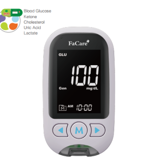 Máy đo đa thông số FaCare M168, đo đường huyết, mỡ máu, acid uric, ketone, lactate