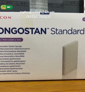 SPONGOSTAN Miếng cầm máu bằng gelatin dạng bọt xốp màu trắng  tiệt trùng, không tan 7x5x1cm, hộp 20 