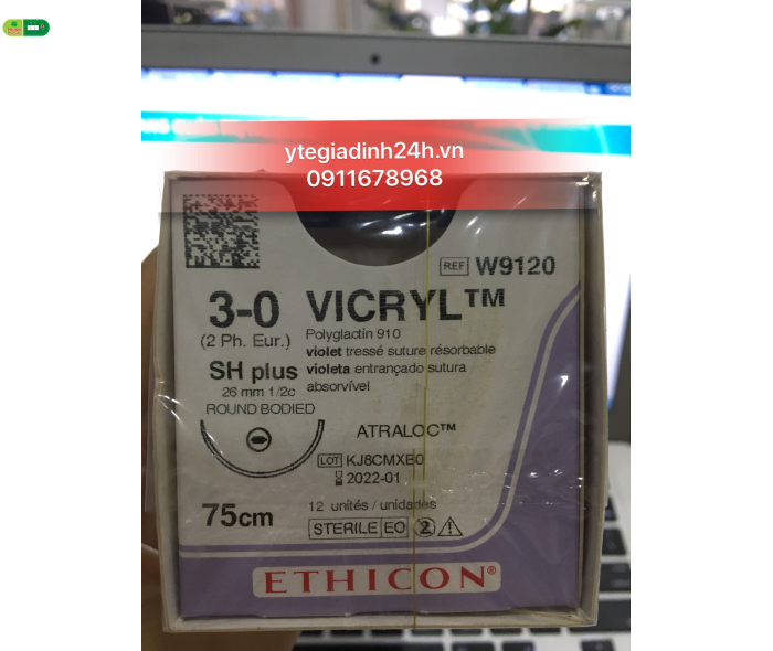 Chỉ Phẫu Thuật Tổng Hợp Tự Tiêu Tiệt Trùng VICRYL™ ( Polyglactin ) 3-0 W9120